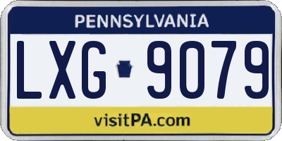 PA license plate LXG9079