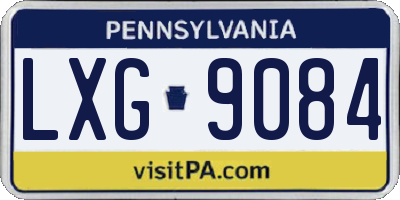 PA license plate LXG9084