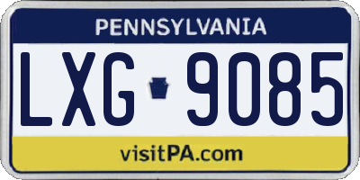PA license plate LXG9085