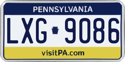 PA license plate LXG9086