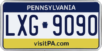 PA license plate LXG9090