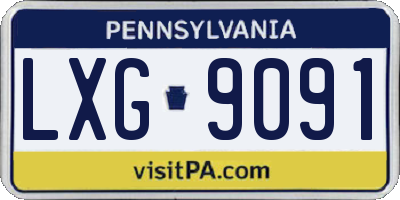 PA license plate LXG9091