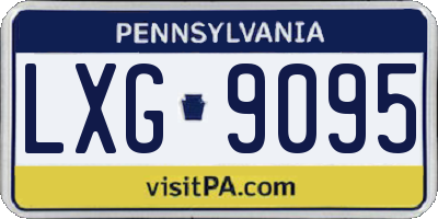 PA license plate LXG9095