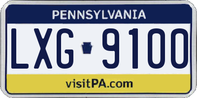PA license plate LXG9100