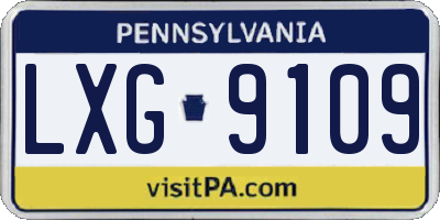 PA license plate LXG9109