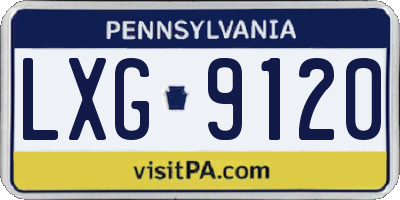 PA license plate LXG9120