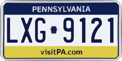PA license plate LXG9121