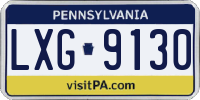 PA license plate LXG9130