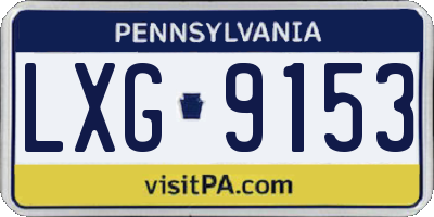 PA license plate LXG9153
