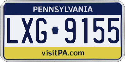 PA license plate LXG9155