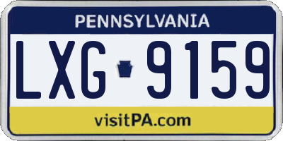 PA license plate LXG9159