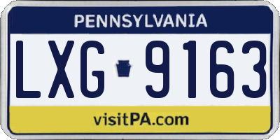 PA license plate LXG9163