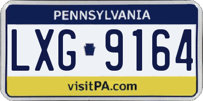 PA license plate LXG9164