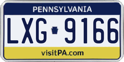 PA license plate LXG9166