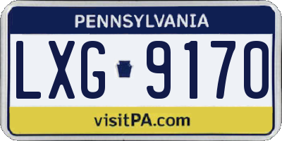 PA license plate LXG9170