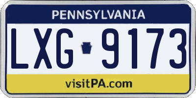 PA license plate LXG9173