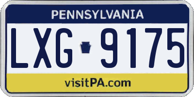 PA license plate LXG9175