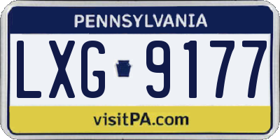 PA license plate LXG9177