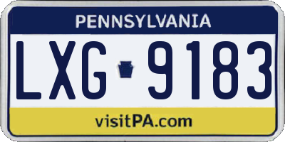 PA license plate LXG9183