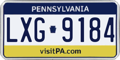 PA license plate LXG9184