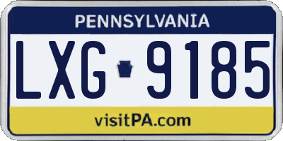 PA license plate LXG9185