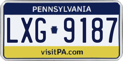 PA license plate LXG9187