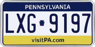 PA license plate LXG9197