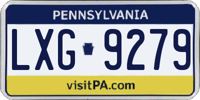 PA license plate LXG9279