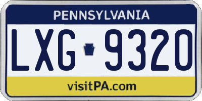 PA license plate LXG9320