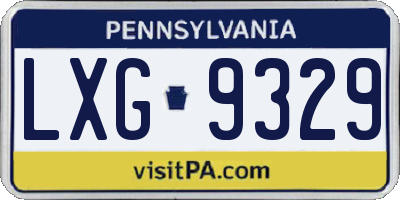 PA license plate LXG9329