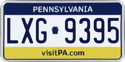 PA license plate LXG9395
