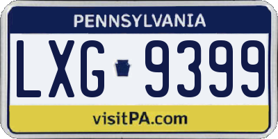 PA license plate LXG9399