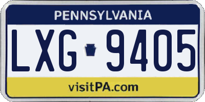 PA license plate LXG9405