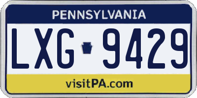 PA license plate LXG9429