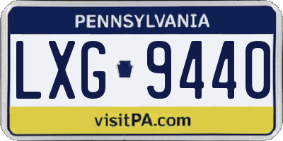PA license plate LXG9440