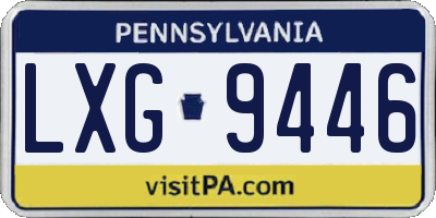 PA license plate LXG9446