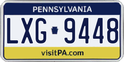 PA license plate LXG9448