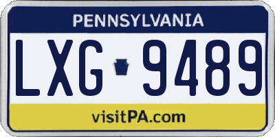 PA license plate LXG9489