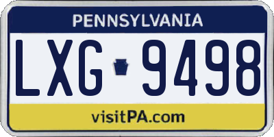 PA license plate LXG9498