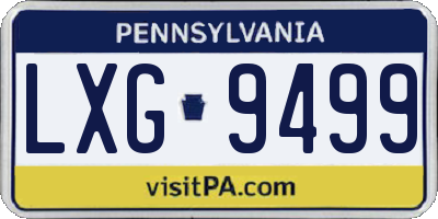 PA license plate LXG9499