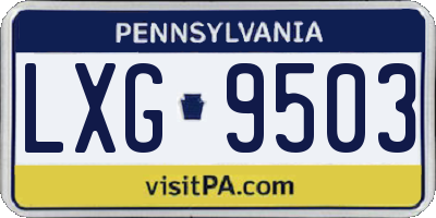 PA license plate LXG9503