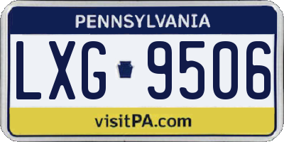 PA license plate LXG9506