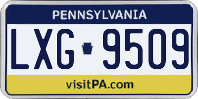 PA license plate LXG9509