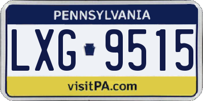 PA license plate LXG9515