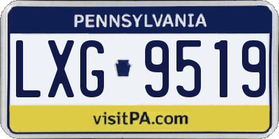 PA license plate LXG9519