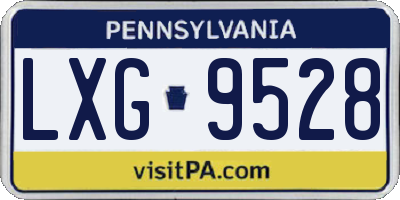 PA license plate LXG9528