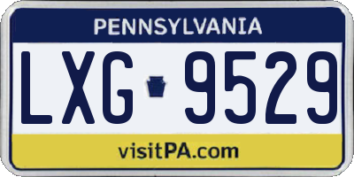 PA license plate LXG9529