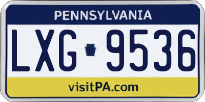 PA license plate LXG9536