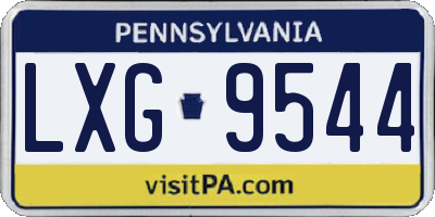 PA license plate LXG9544