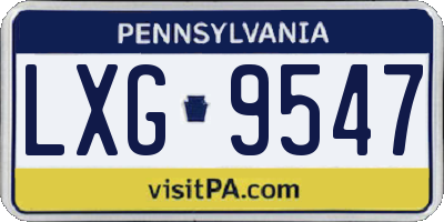 PA license plate LXG9547
